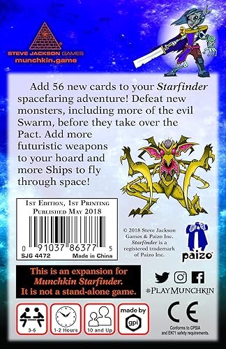 Miniatura 3 de Steve Jackson Games Munchkin Starfinder 2  Juego Far Out (expansión)  56 cartas  Juego para adultos, niños y familia  Juego de rol de aventura de