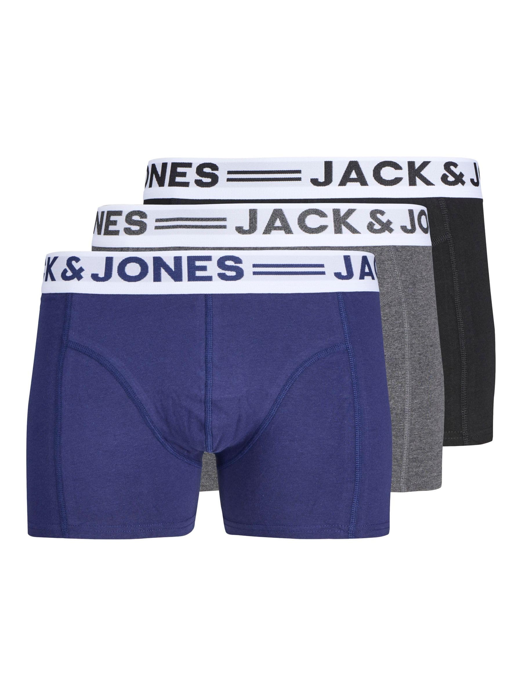 JACK & JONES Male Trunks 3-Pack Trunks, Dark grey blend, M