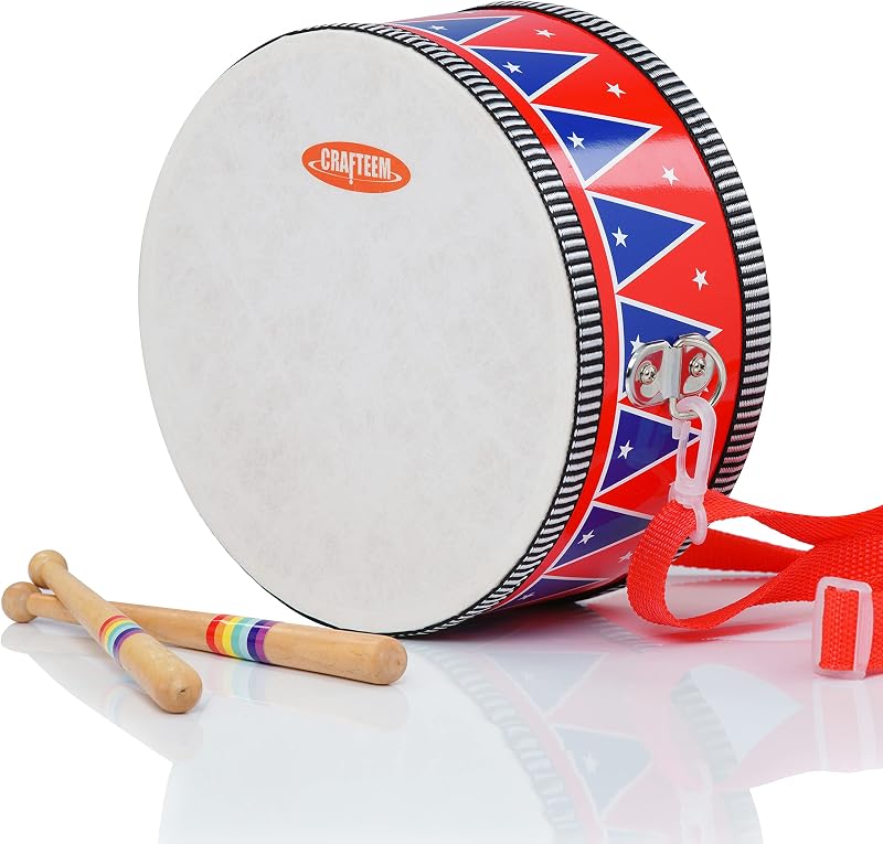 Set para niños pequeños - Juguete musical para bebés con cascabeles, baquetas y divertido instrumento de batería para niños y niñas - Regalo educativo de cumpleaños de Navidad.