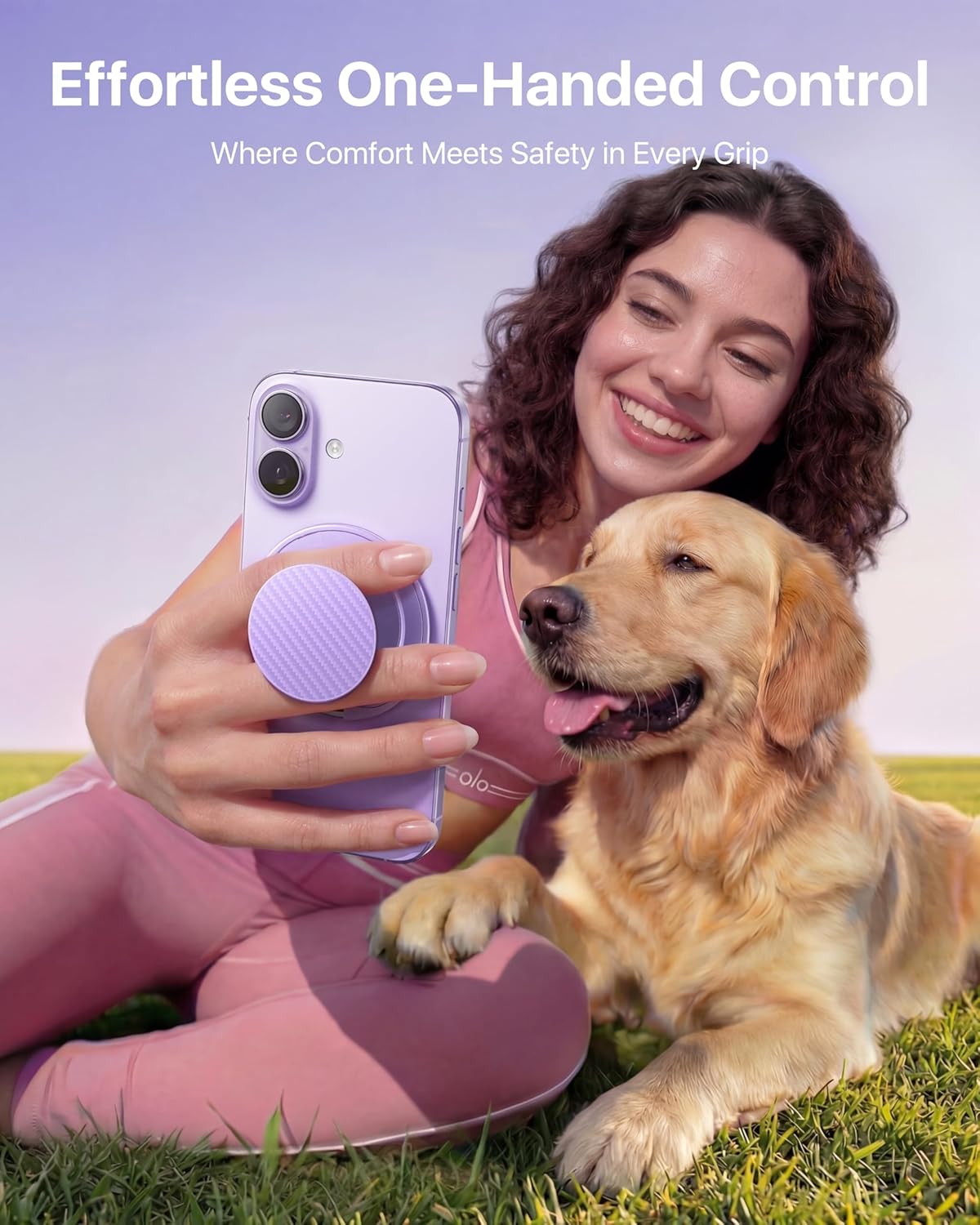 andobil [2026 Ultra-Thin] Magnetic Phone Grip for MagSafe [360° Rotate] Magnetic Cell Phone Ring Holder & Kickstand for MagSafe Accessories & iPhone 17 Air 16 Pro Max Plus 15 14 13 12, Purple