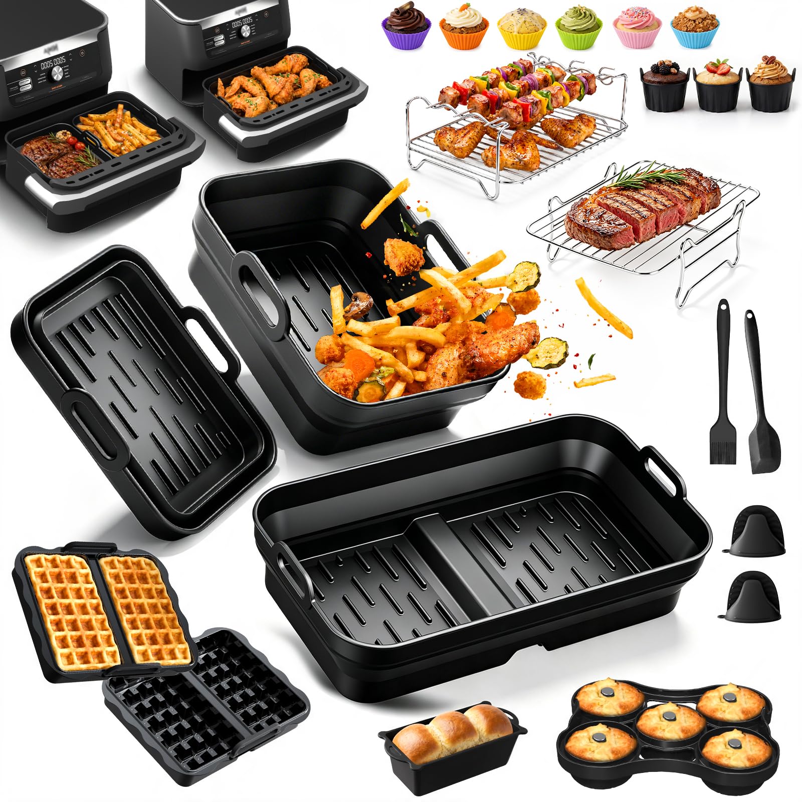 Accessori Set Friggitrice ad Aria per COSORI 10L Doppio Cestello, 22 Pezzi