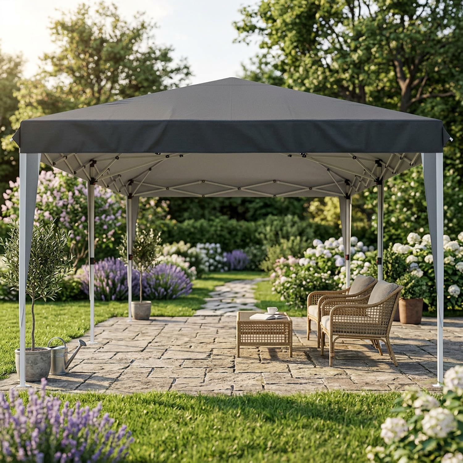 Gazebo Con Pareti Laterali Finestre E Porte Removibili Pieghevole Impermeabile Altezza Regolabile Struttura Pop Up Resistente In Metallo Pergolato Per Giardino Eventi Feste E Catering 3x6 Metri Nero