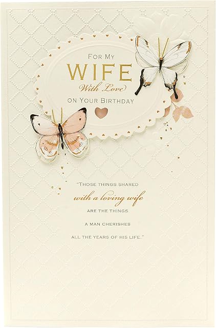 Wife Birthday Card - Birthday Card for Her - Sentimental Birthday Card - Butterfly Birthday Card
