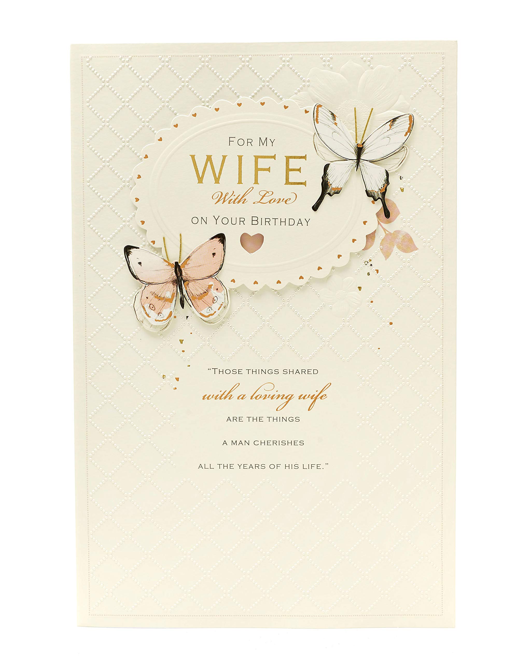 Uk-Greetings Wife Birthday Card - Gift Card For Her - Birthday Gifts For Her - Gifts For Wife - Luxury Birthday Card For Wife - Handmade - Wife Birthday Card...