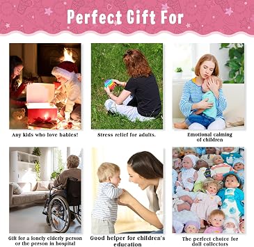 Vollence 8 inch Mini Silicone Baby Dolls Cute Realistic Newborn Preemie Miniature Babies for Kid Birthday Gifts - Girl