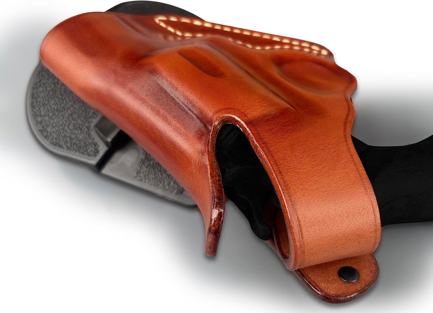 Masc Premium Leather Paddle Holster OWB with Thumb Break, Fits Model 10 Snub Nose K-Frame 2-inch, RH Draw, Brown Color #1473#