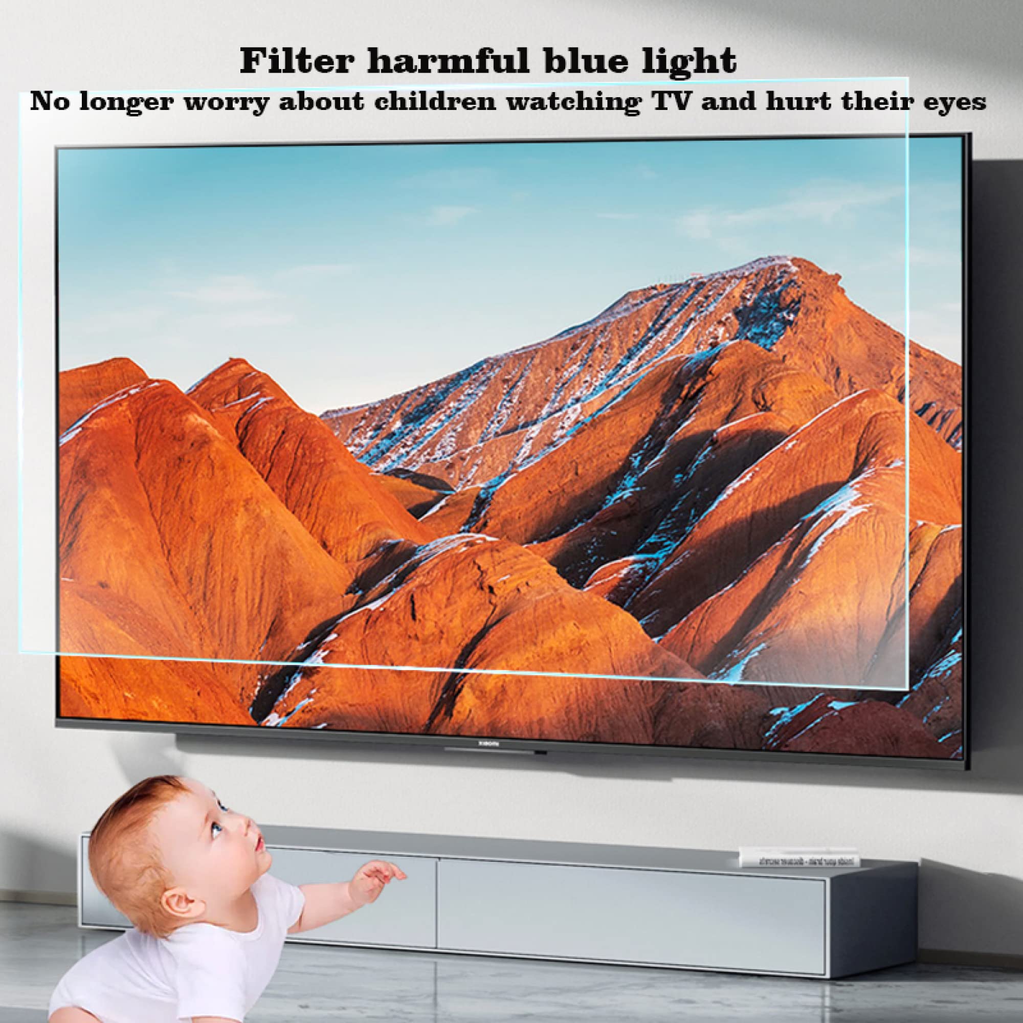 Pellicola protettiva opaca antiriflesso/anti UV per schermo TV per 32-75 pollici - Pellicola filtrante anti-luce blu/antigraffio per interni ed esterni, rende la luce morbida e allevia/A / 43 Inche