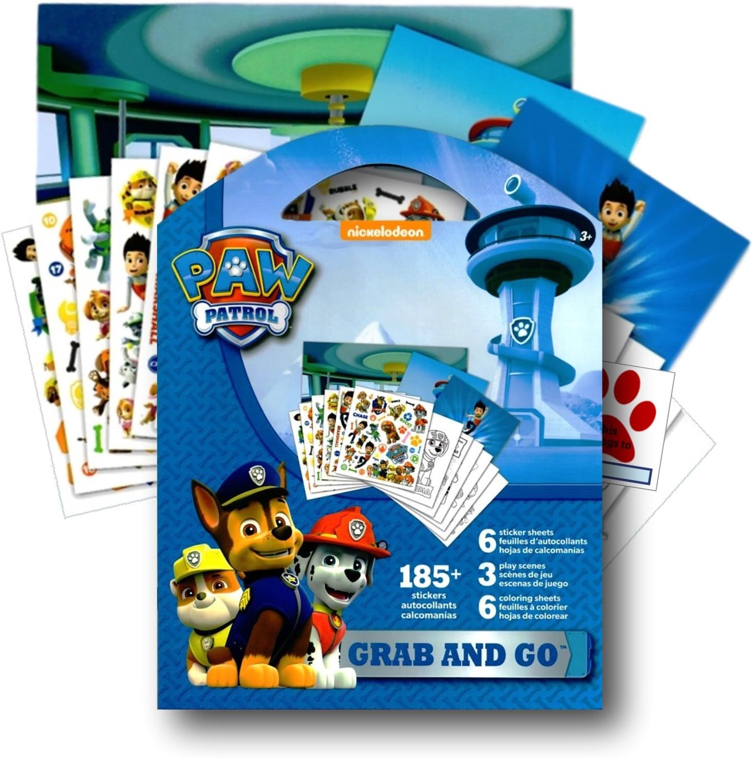 Amazon パウパトロール ステッカー 塗り絵アクティビティセット ボーナスステッカー お気に入りのパウパトロールキャラクター スカイ エベレスト ライダー マーシャル ラブル ロッキー チェイス ズマを含む シール ステッカー おもちゃ