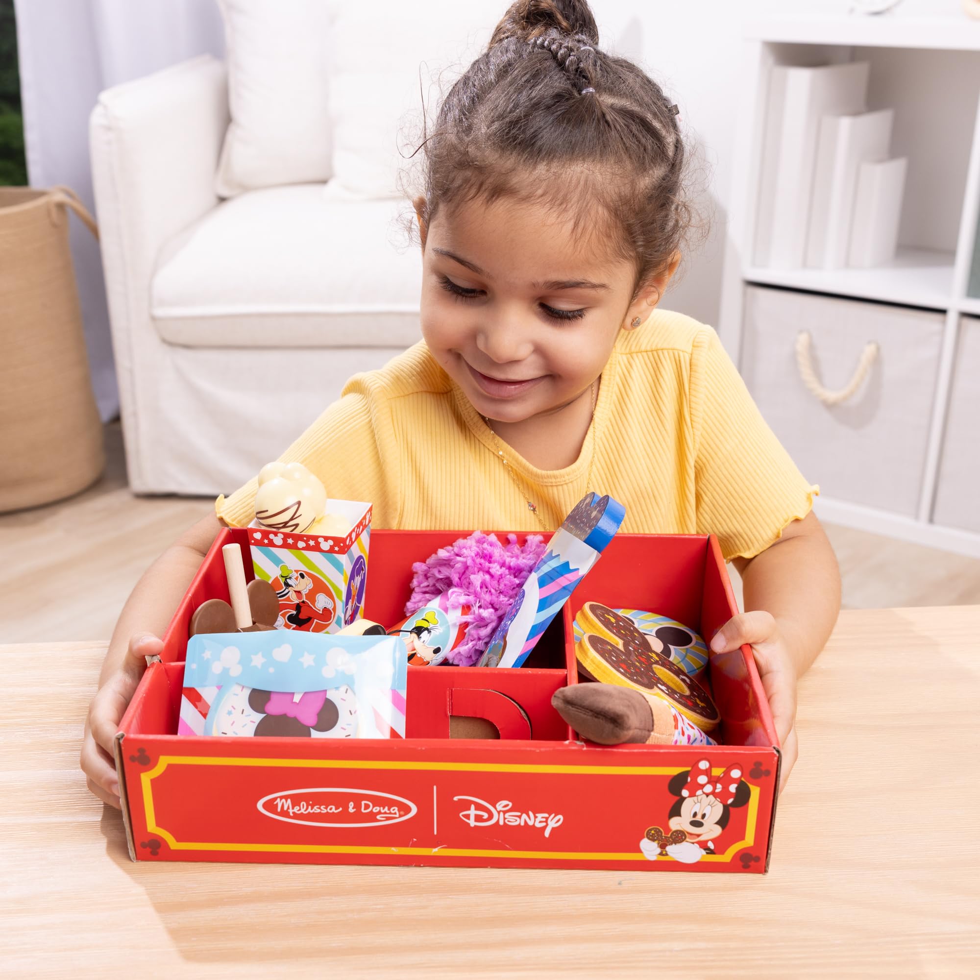 Melissa & Doug Disney Snacks & Popcorn Ensemble de Nourriture en Bois – 24 pièces | Mickey Mouse, Minnie, Jouet en Bois pour garçons et Filles à partir de 3 Ans – Certifié FSC