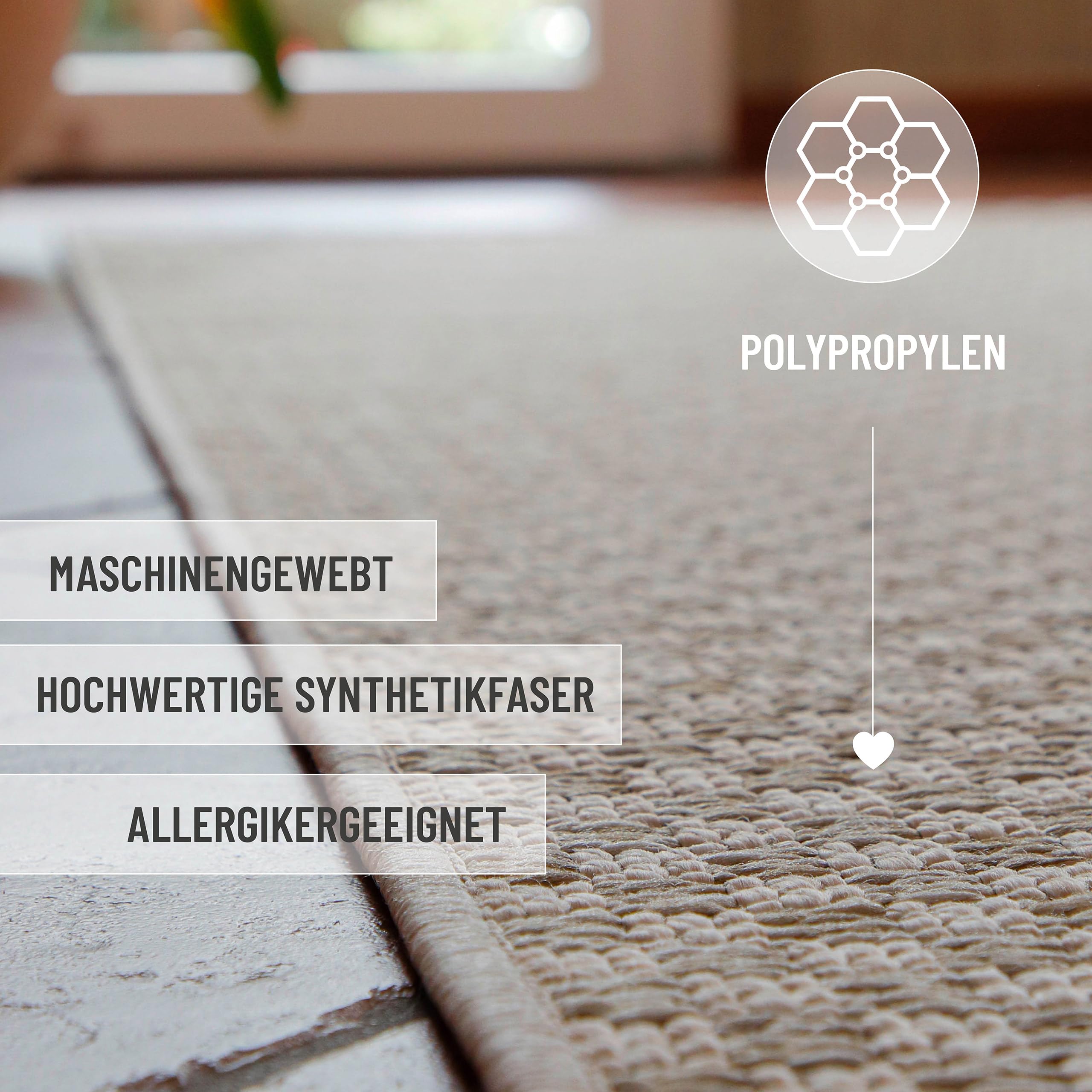 Wecon Home Dywan – tkany wszechstronny dywan do salonu, na balkon, do kuchni i przedpokoju – odporny na warunki atmosferyczne i łatwy w pielęgnacji – Miami South Beach (160 x 230 cm, piaskowo-beżowy)