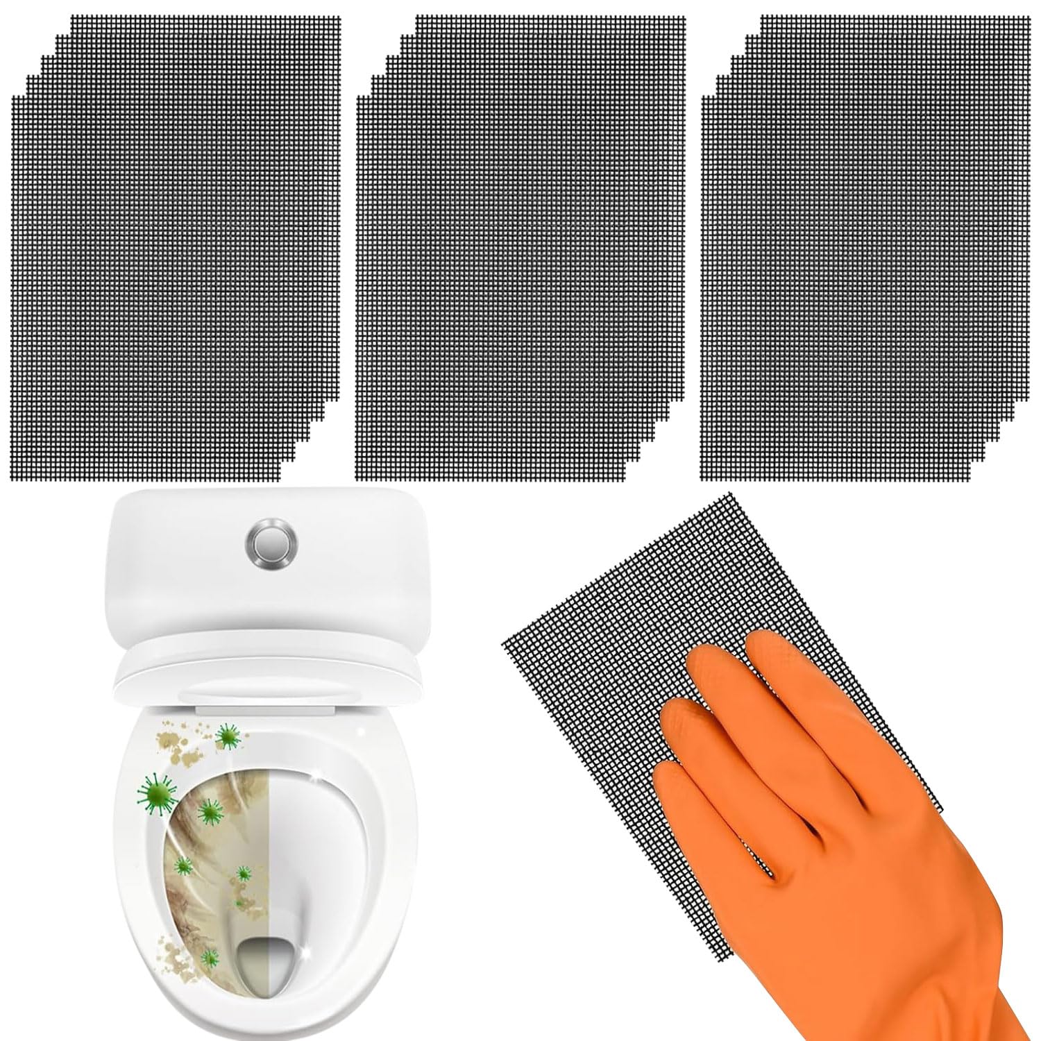 APGLSXY Of 30 Efficient Toilet Brush Set 5.5x4 Inch Large Head Yes Cementite Bristles for Tough Blemishes Ergonomic Grip Ergonomic Grip