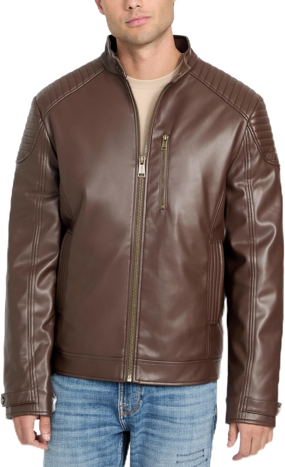 GUESS Men's Stephane Motorcycle Biker