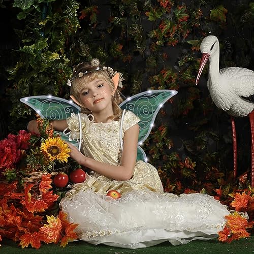 Miniatura 3 de Kit de alas de hadas de Navidad, alas de hada de mariposa, disfraz de Navidad para mujeres y niñas, con luz LED, alas de mariposa, orejas de elfo,