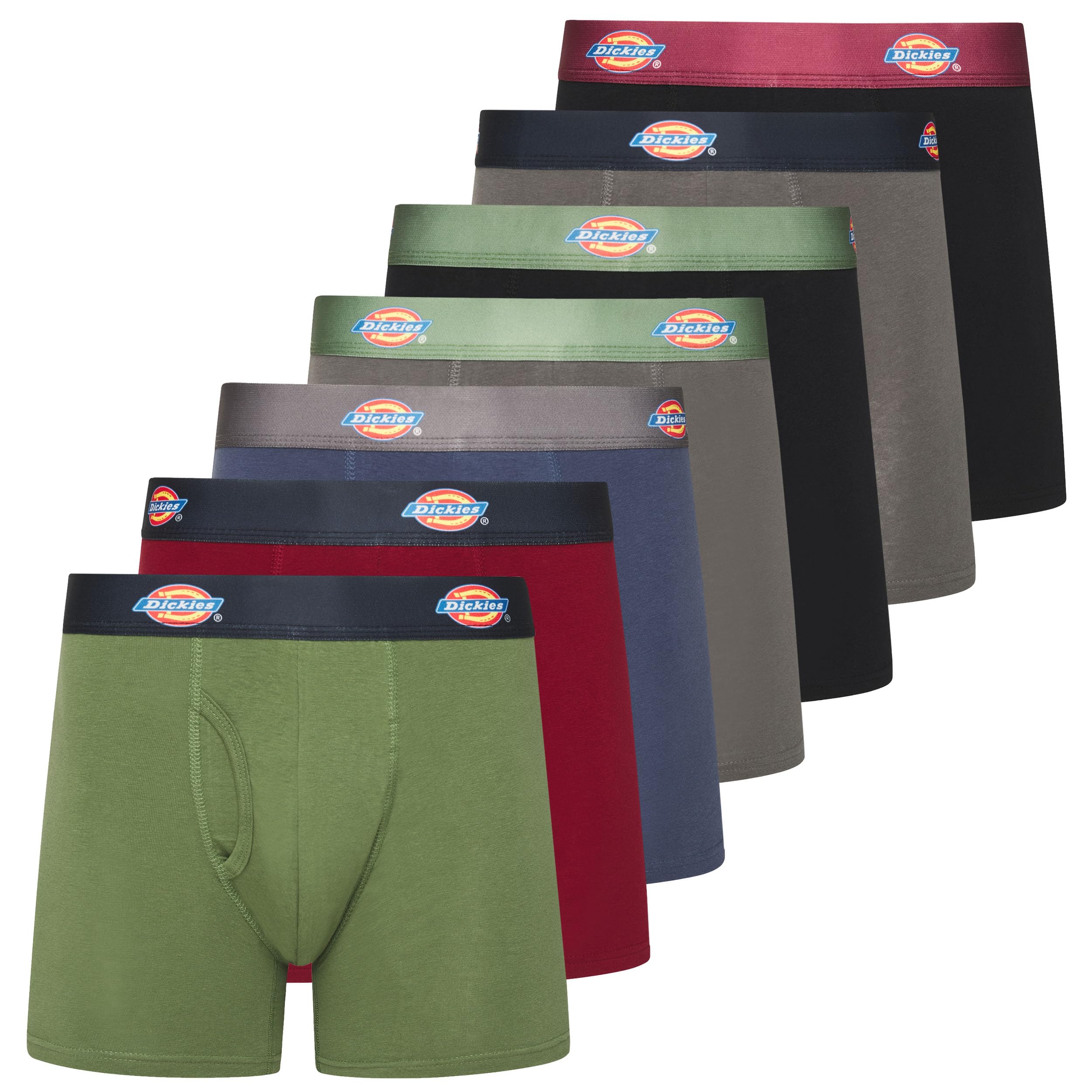 Dickies Mens Underwear 7 Pack Mens Boxer Briefs for Men Cotton Stretch