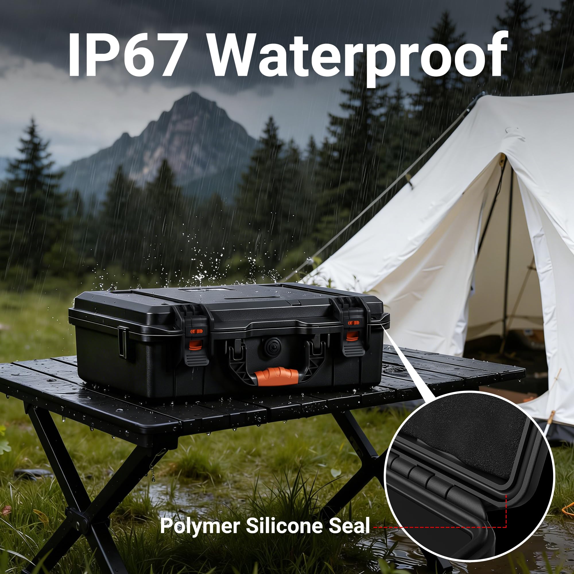 DAIERTEK Starlink Mini-Hartschalen-Reisetasche, wasserdicht und tragbar, schützende schwarze Starlink-Mini-Tragetasche, inklusive präzisionsgeschnittenem Schaumstoff, einem TSA-Schloss und einem