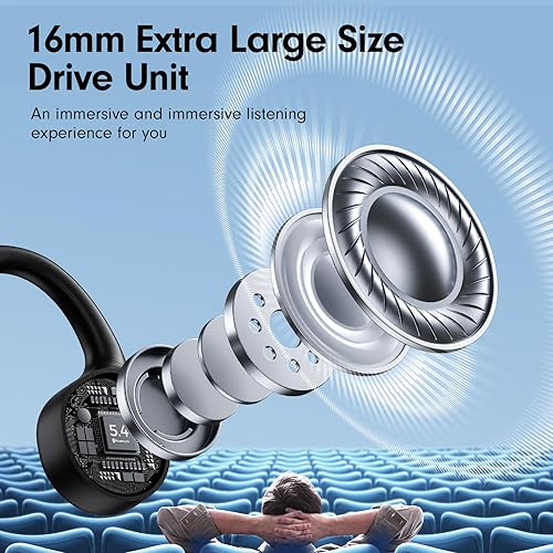 Miniatura 3 de Bone Conduction Headphones,Open Ear Headphones,Wireless Headphones with Mic,Bluetooth 5.4,10H Playtime & IPX5 Waterproof,Sports Headphone for