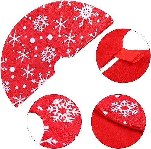 Miniatura 3 de URATOT Paquete de 2 minifaldas de tela para árbol de Navidad, falda de felpa de 15 pulgadas, color blanco y rojo para decoración de árbol de Navidad