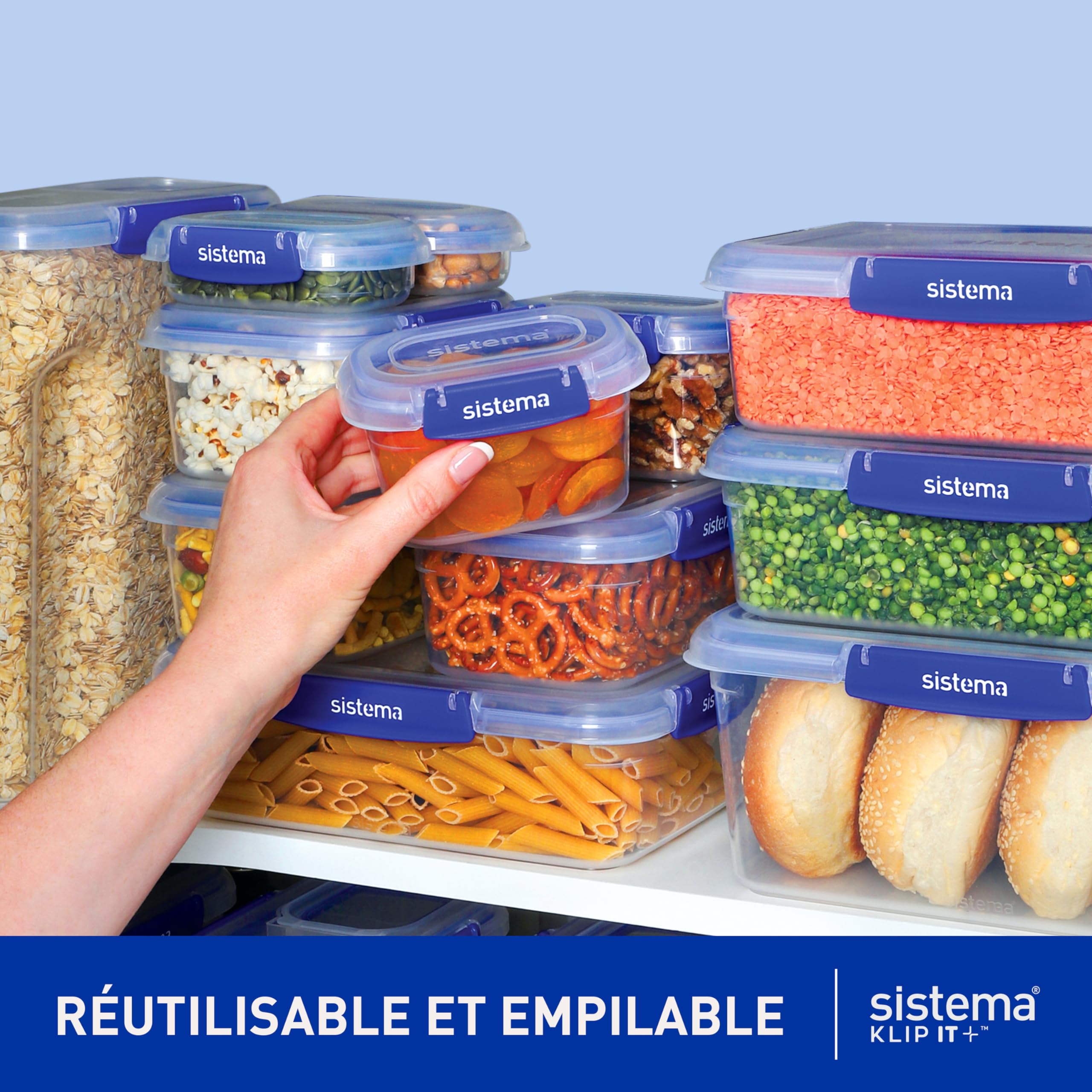 Sistema KLIP IT PLUS Récipient Conservation 5,5 Litres Carré - Hermétique Empilable Réfrigérateur