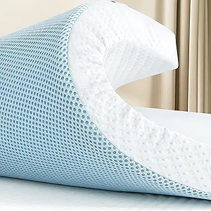 CHUN YI 3 Inch Gel Memory Foam Mattress Topper Queen, Ventilated Breathable Bed Topper with Rayon from Bamboo Cover, Mattress Pad for Pressure Relief with Removable Soft Cover, CertiPUR-US Certified