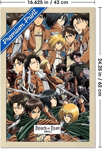 Miniatura 38 de Trends International Attack on Titan - Póster de pared, 22.375 x 34 pulgadas, póster y paquete de montaje