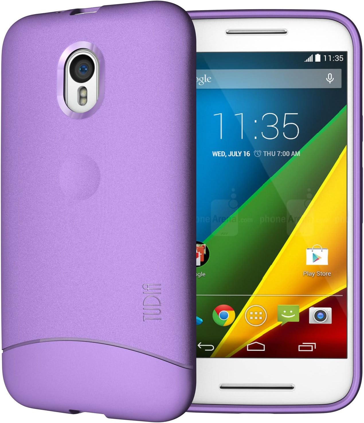 TUDIA Full Matte Arch TPU Bumper Protective Case for Motorola Moto G 3 (3rd Gen 2015 Released) (Purple)