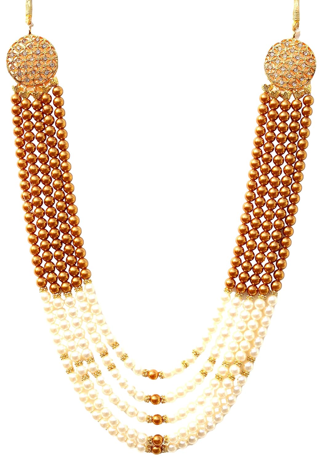 OneStoreIndia Handmade Groom Necklace Sherwani Dhula Mala with Pearls, Stone & Studded AD (American Diamond) Jewellery for... - Review, Price and Buying Guide