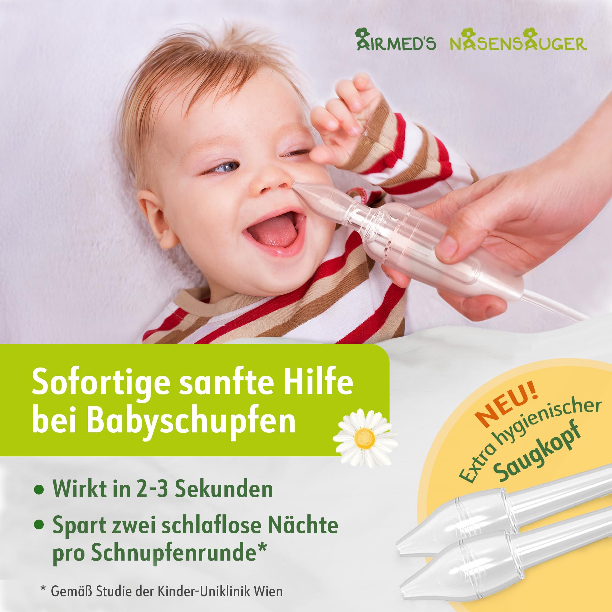Airmed's Nasensauger. Nasensauger Baby. Klinisch getestet, sicher und sanft
