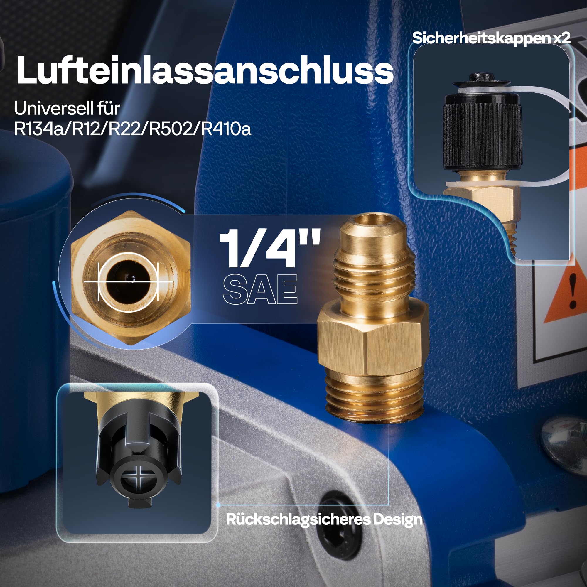 VIVOHOME 3,5CFM Einstufige Vakuumpumpe Set mit Ölflasche für Klimaanlage HVAC Kfz Kühlsystem R12 R22 R134a R410a R502