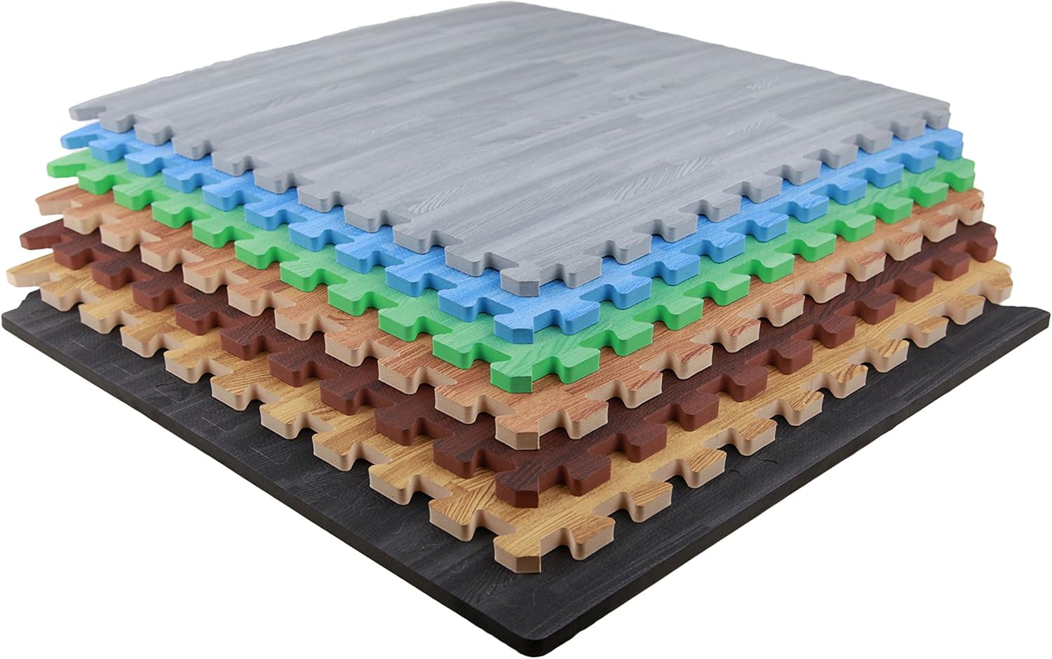 Incstores - Premium Soft Wood Interlocking Foam Tiles (Grey, 12 Tiles) - Excellent for Trade Show Flooring, Exhibit Flooring, Display Flooring, Conventions, Living Areas, Play Rooms, Yoga, Pilates and Other Light Aerobic/cardio Exercises