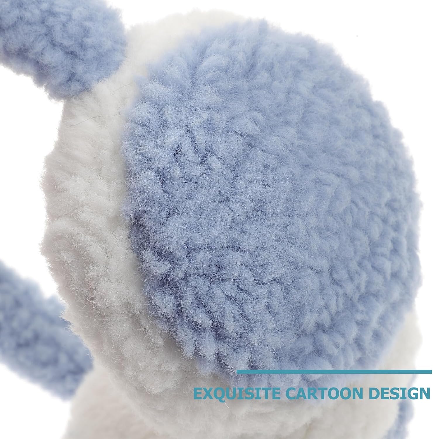 Bear Ear Muffs, Fuzzy Winter Ear Warmers, Plush Adjustable Blue Earmuffs, Soft Cold Weather Protection,