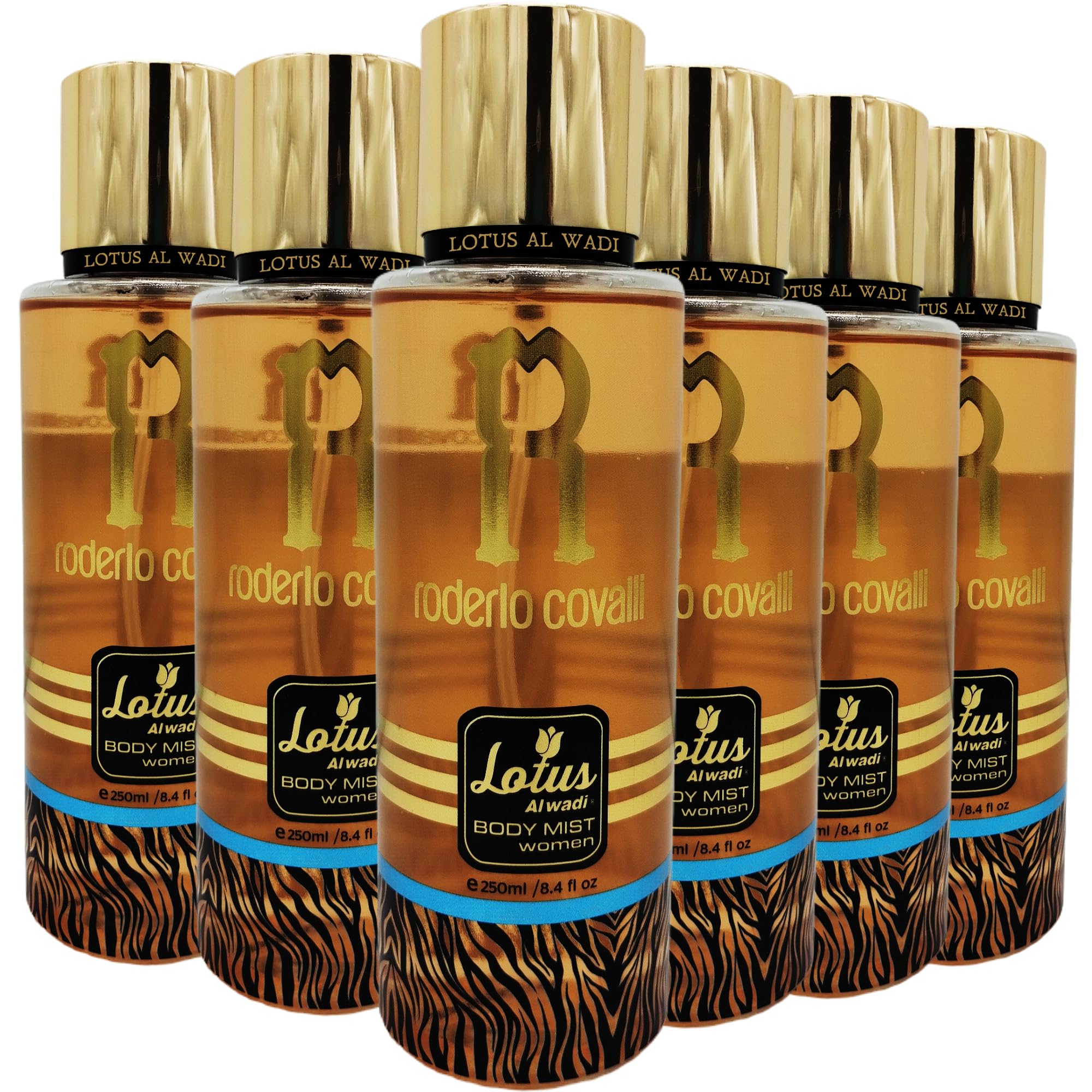 Al Wadi Roderio Covalli Fragrance, Body Mist Women signature Collection, 8.4 Ounce (6 piece Gift Set)
