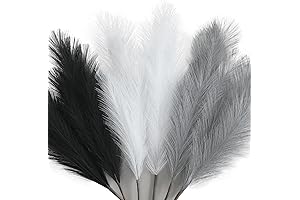 ZIFTY 38" Artificial Pampas Grass 6-Pcs Tall Black Fluffy Faux Flower Decor