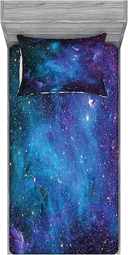 Miniatura 9 de Ambesonne Juego de sábanas bajeras tribales y fundas de almohada, ilustración de patrón de cultura azteca, diseño tribal, estampado geométrico,