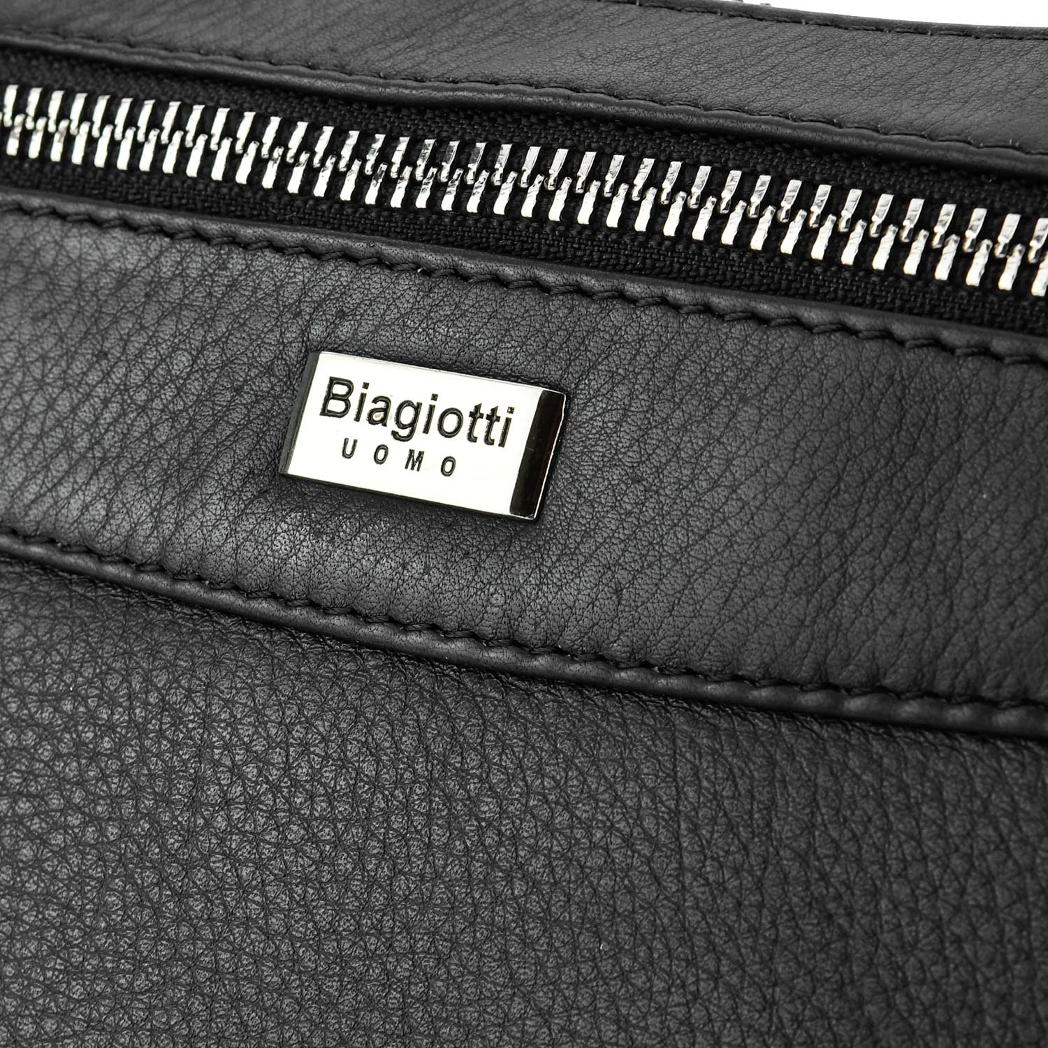 Biagiotti Borsello Da Uomo Con Tracolla Regolabile, Multi tasca In Vera Pelle