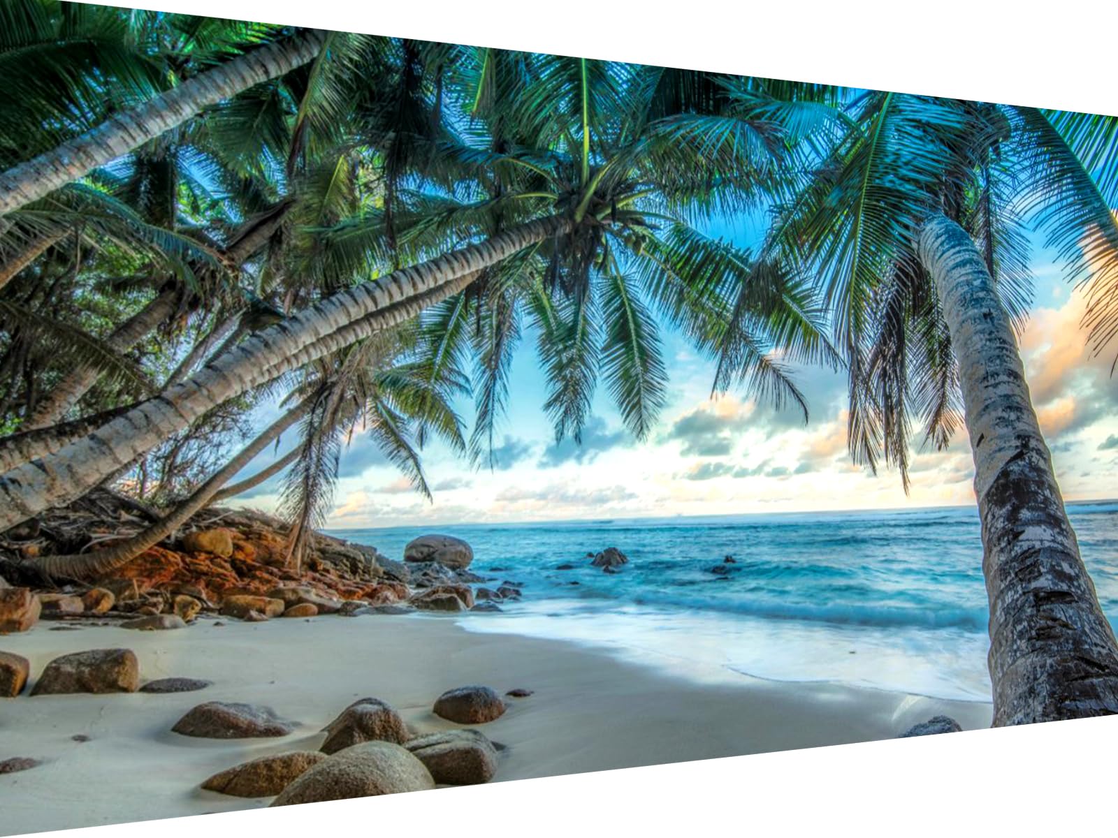 Yunnuo Landscape Diamond Painting Kits for Adults, DIY 5D Beach Diamond Art, Diamond Painting Cocos Scenery,Large Sea Diamond Dot Painting for Home