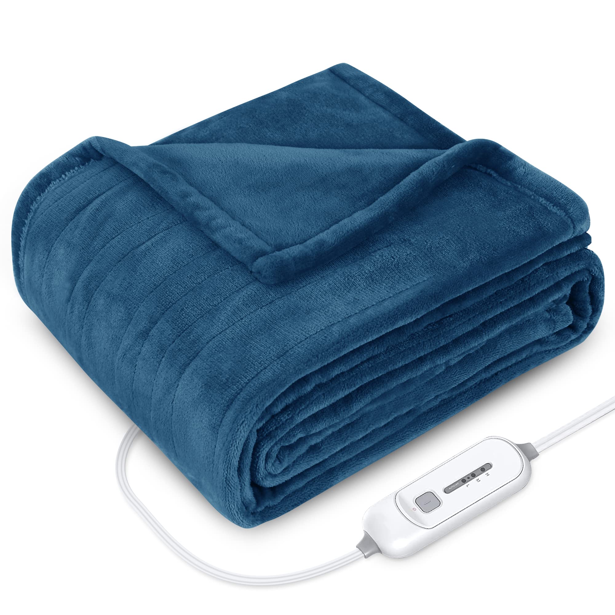 Amazon.com: COMFIER Heated Throw Electric Blanket, 50x60 Fast Heating  Blanket, Lightweight Soft Silky Plush u0026 Machine Washable Heated Blanket  Throw,3 Heat Setting u0026 4Hrs Auto Shut Off (Blue) : Home u0026 Kitchen