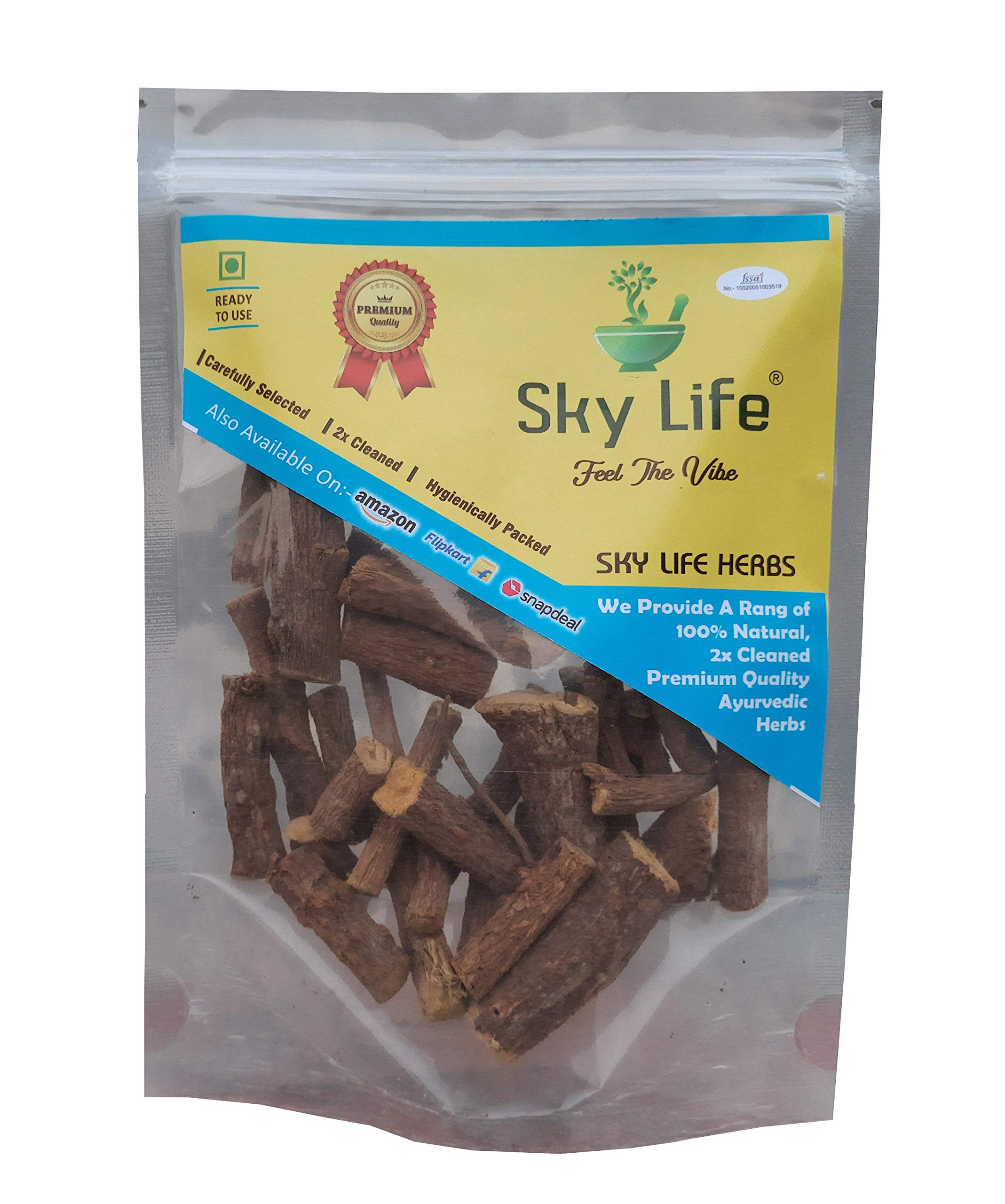 Sky Life ® Mulethi Stick For Eating - 100 Gms - Yashtimadhu/Licorice Roots For Throat - Mulethi - Muleti Sticks - Multhi - mulethy sticks