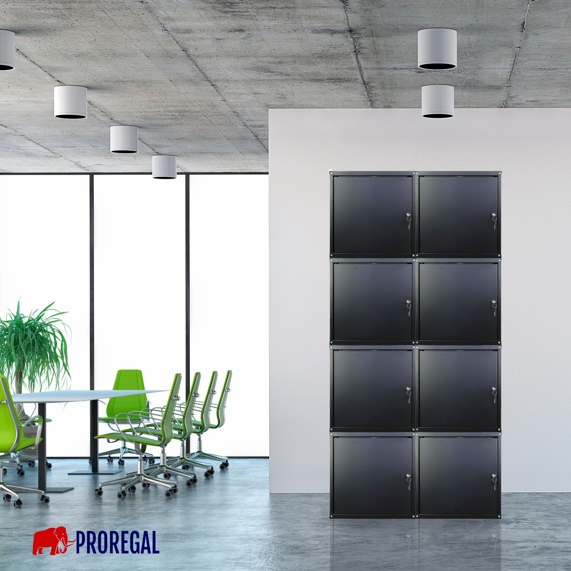 PROREGAL Casier métallique verrouillable Cubic 35x35x35cm Noir Armoire à casier métal