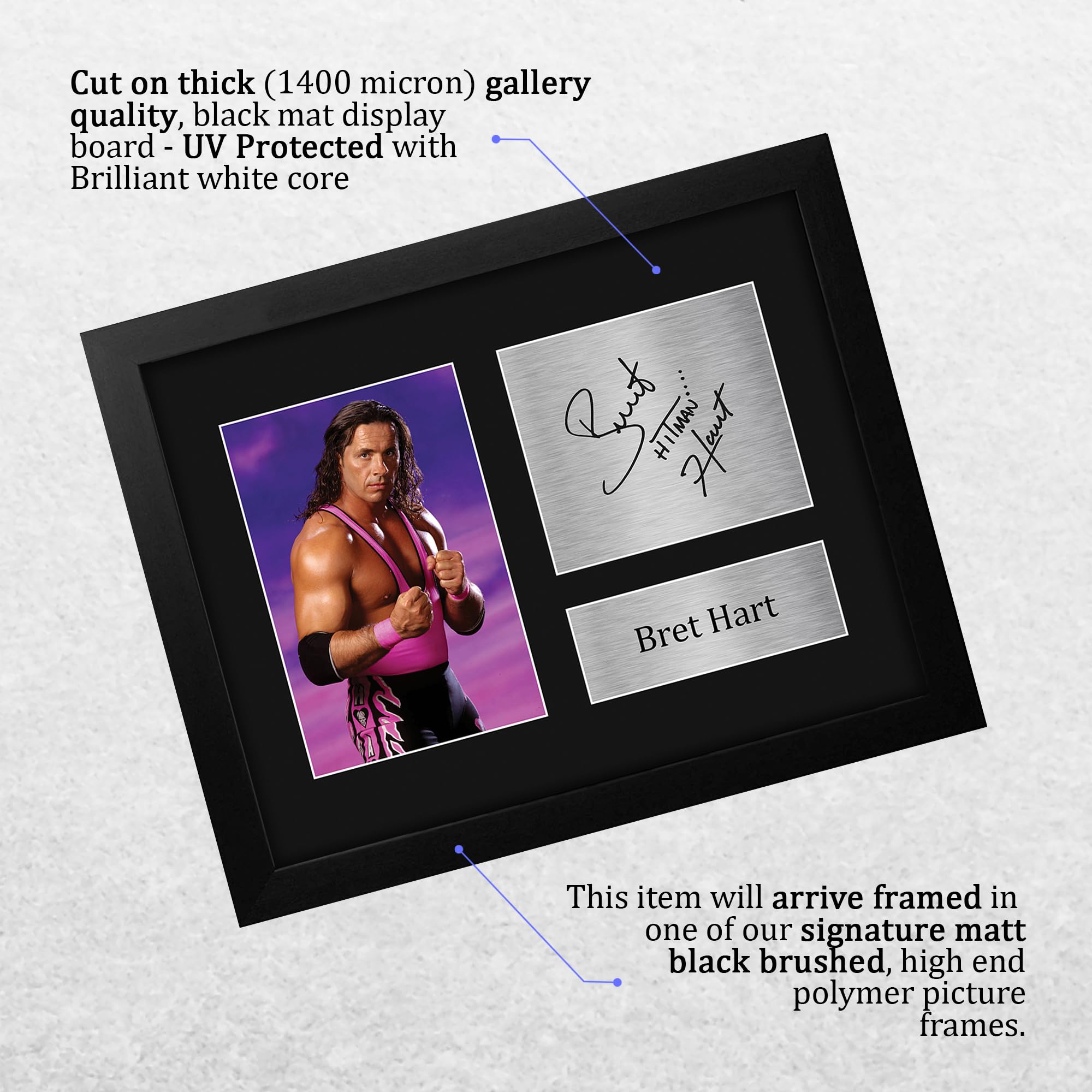 Amazon.com: HWC Trading Bret Hitman Hart Framed Gift Signed