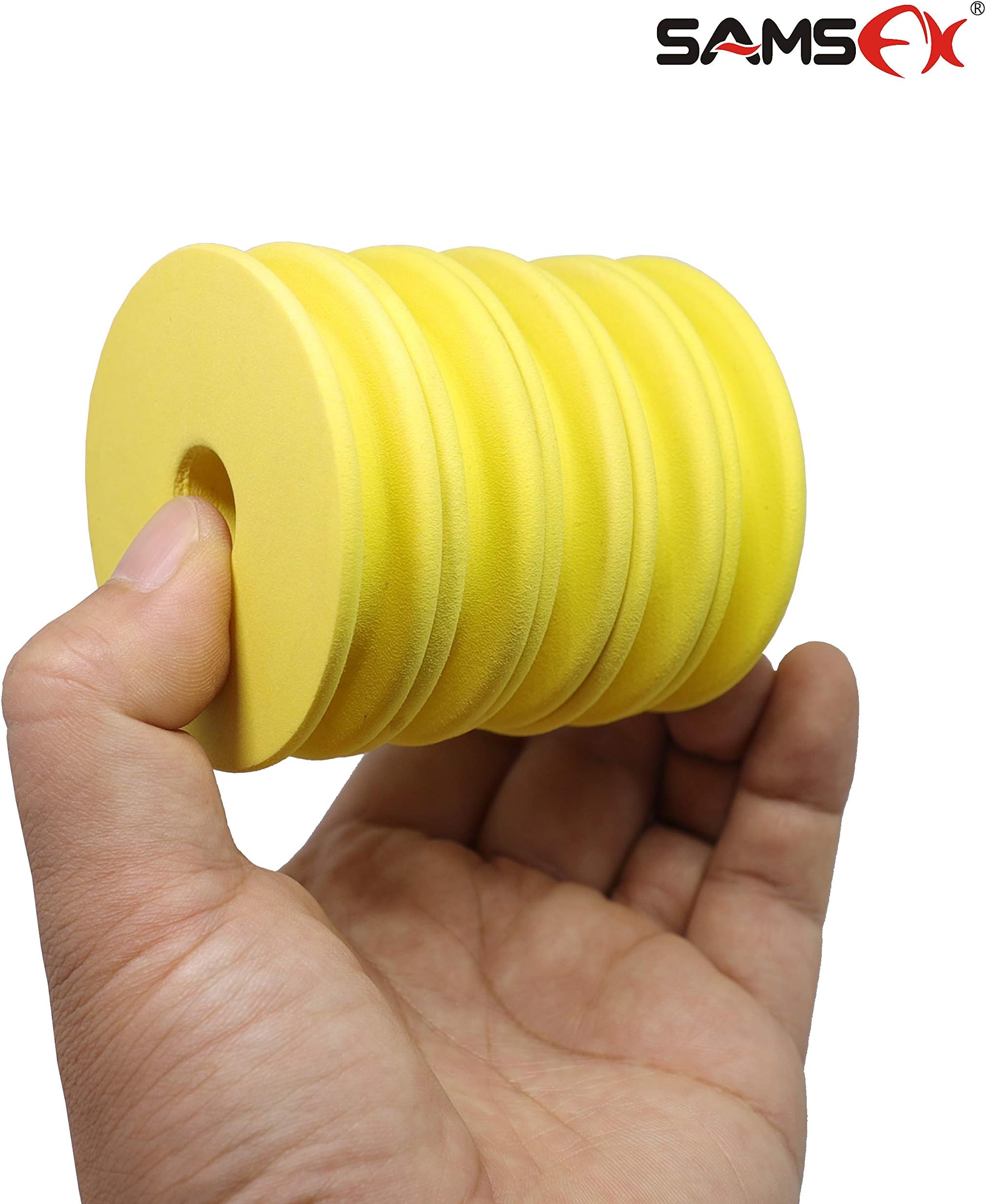 SAMSFX Tippet Holder Fly Fishing Gear for Line Leader Organizer Storage Accessories (B:5PCS Rigging Foams Yellow - 70mm)