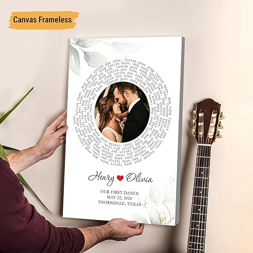 Vista 43 de VICILO Póster musical personalizado con letras de canciones, decoración sentimental perfecta, regalo de San Valentín para él, regalos de novio