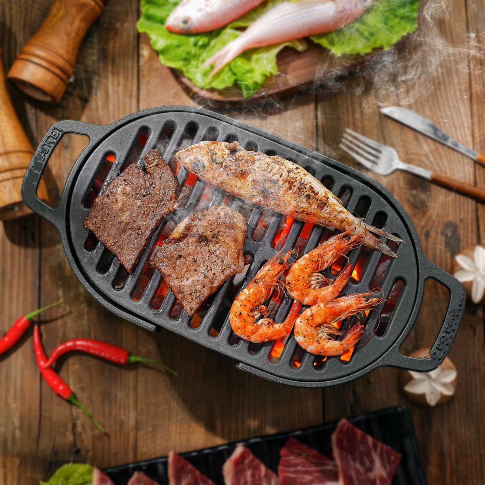 Przenośny Pulpit żeliwny piec na węgiel drzewny do grillowania, przenośny grill zewnątrz, piknikowy, grzewczy, kryty użytku domowego, gotowanie kawy i herbaty Kemping