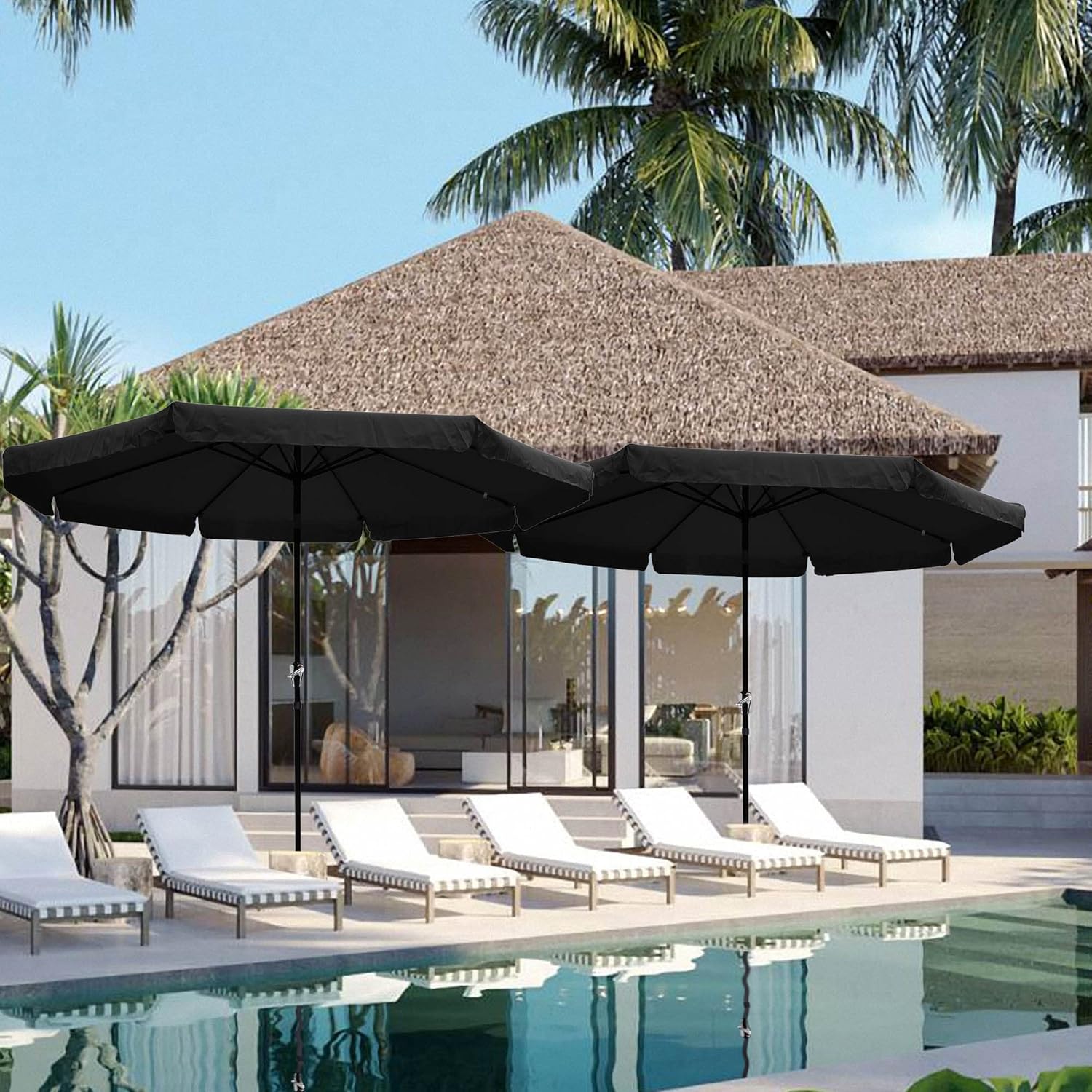 Yescom Outdoor Patio Umbrella for Market Pool Yard Porch Garden Deck Lawn Table Cafe Bistro UV Sunshade Event Parasol