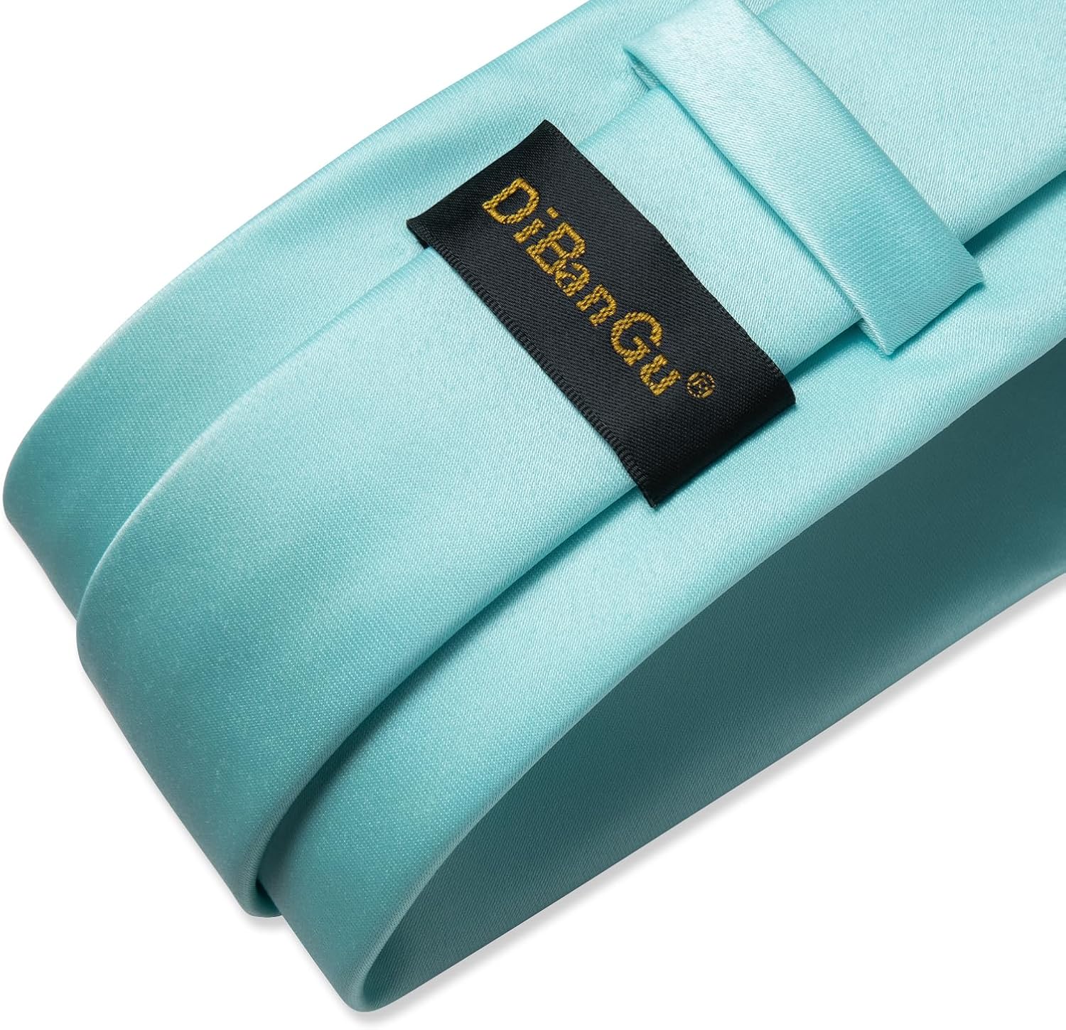 DiBanGu Mens Tie Satin Plain Necktie and Pocket Square Cufflinks Set Wedding Party Business - Image 5