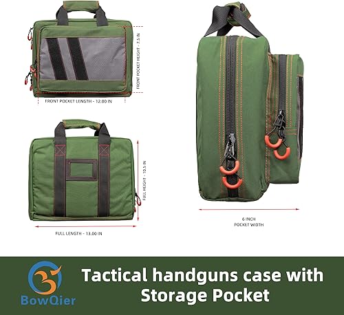 Miniatura 2 de Bolsa de rango de pistola, 2 capas a prueba de explosiones con cremallera para armas de fuego, bolsa de pistola para caza al aire libre, ranura de