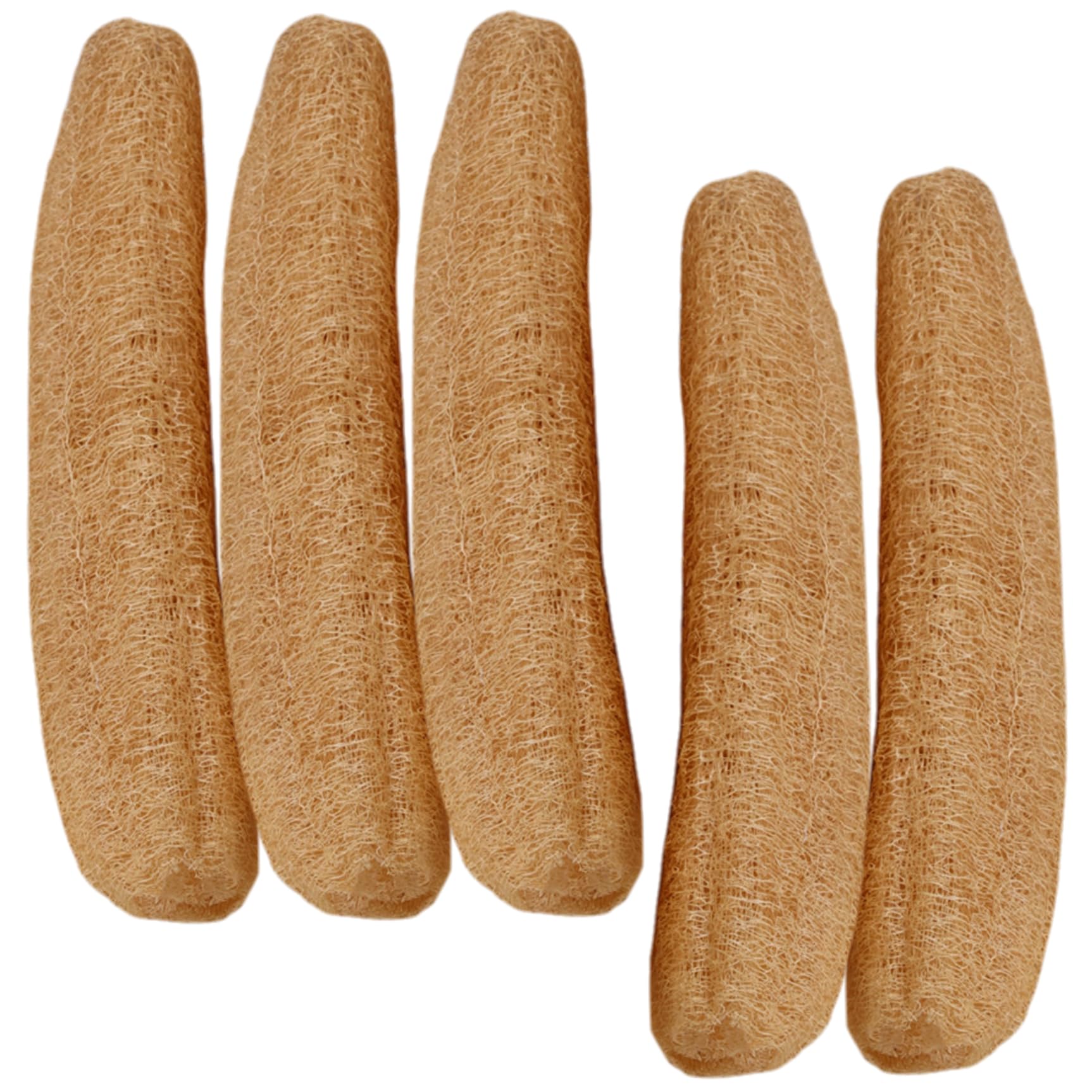 5 esponjas de ducha de 12 a 16 pulgadas naturales para hombres y mujeres, exfoliantes corporales suaves y fáciles de hacer espuma para baño