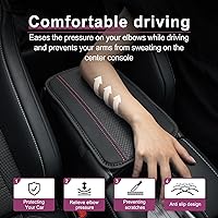 Vista 4 de Amiss - Funda para consola central automóvil, impermeable, ajuste universal, protector de reposabrazos cuero sintético, accesorios