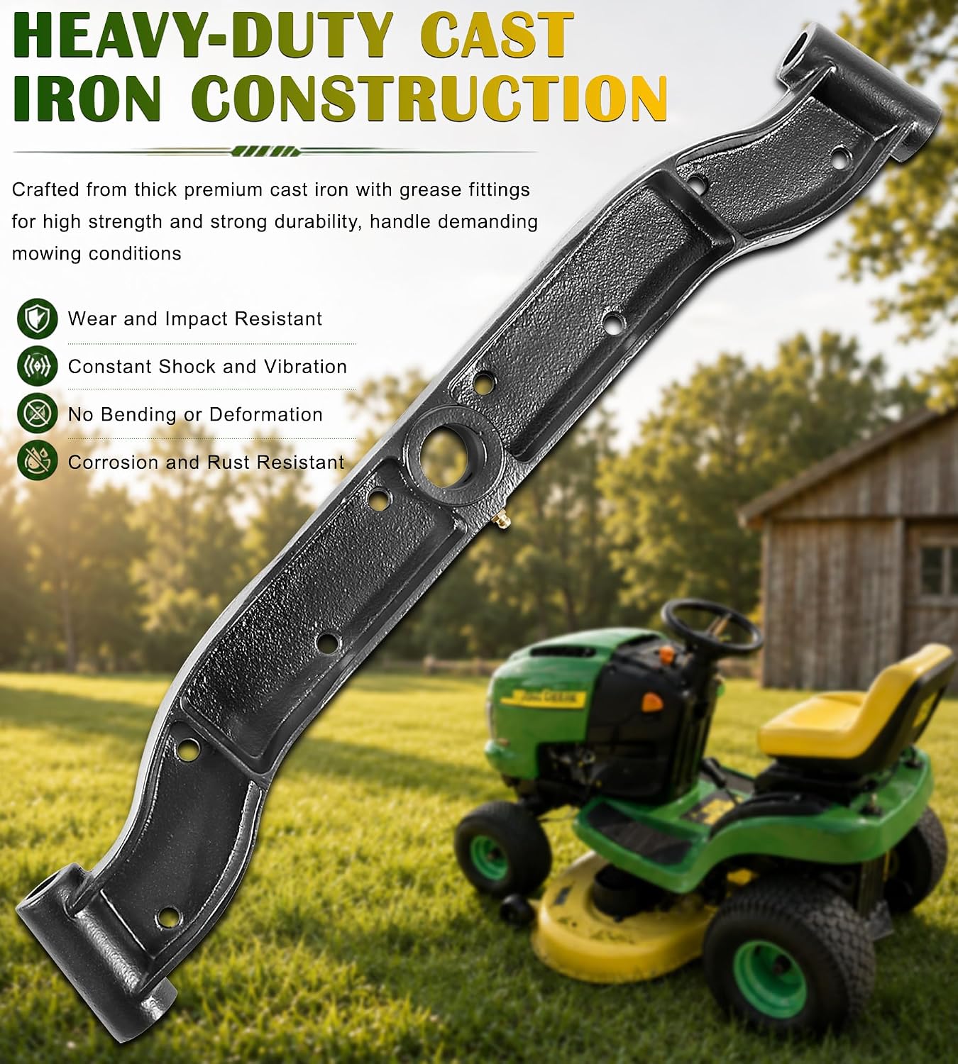 GY20532 Riding Lown Mowers Front Axle Pivot Bar Replacement for John Deere G110 L100 L105 L107 L108 L110 L111 L118 L120 L130 GY20532BLE Models