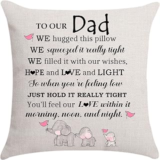 from Daughter Son Dad Daddy Father Cushion Cover Pillowcase Throw Pillow Cover Dad Birthday Gifts, Dad Gifts from Daughter Son (DAD-1)