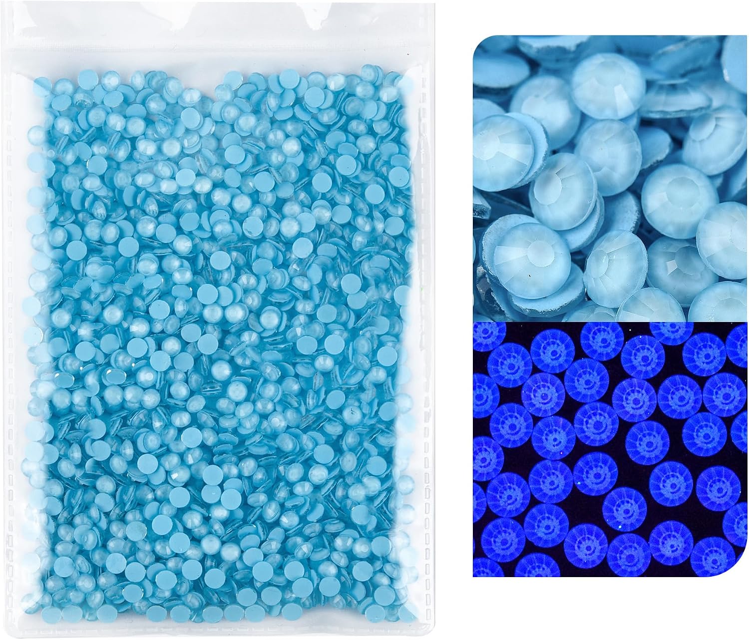 Glass Rhinestone Ice Blue Neon SS30 288pcs for Clothes Shoes image 3